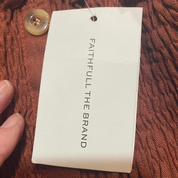 NWT Faithfull the Brand Anthropologie Lais Wide Leg Jumpsuit Linen Size 2 - Picture 9 of 11